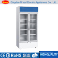 Double Glass Door Beverage Cooler Upright Vertical Showcase